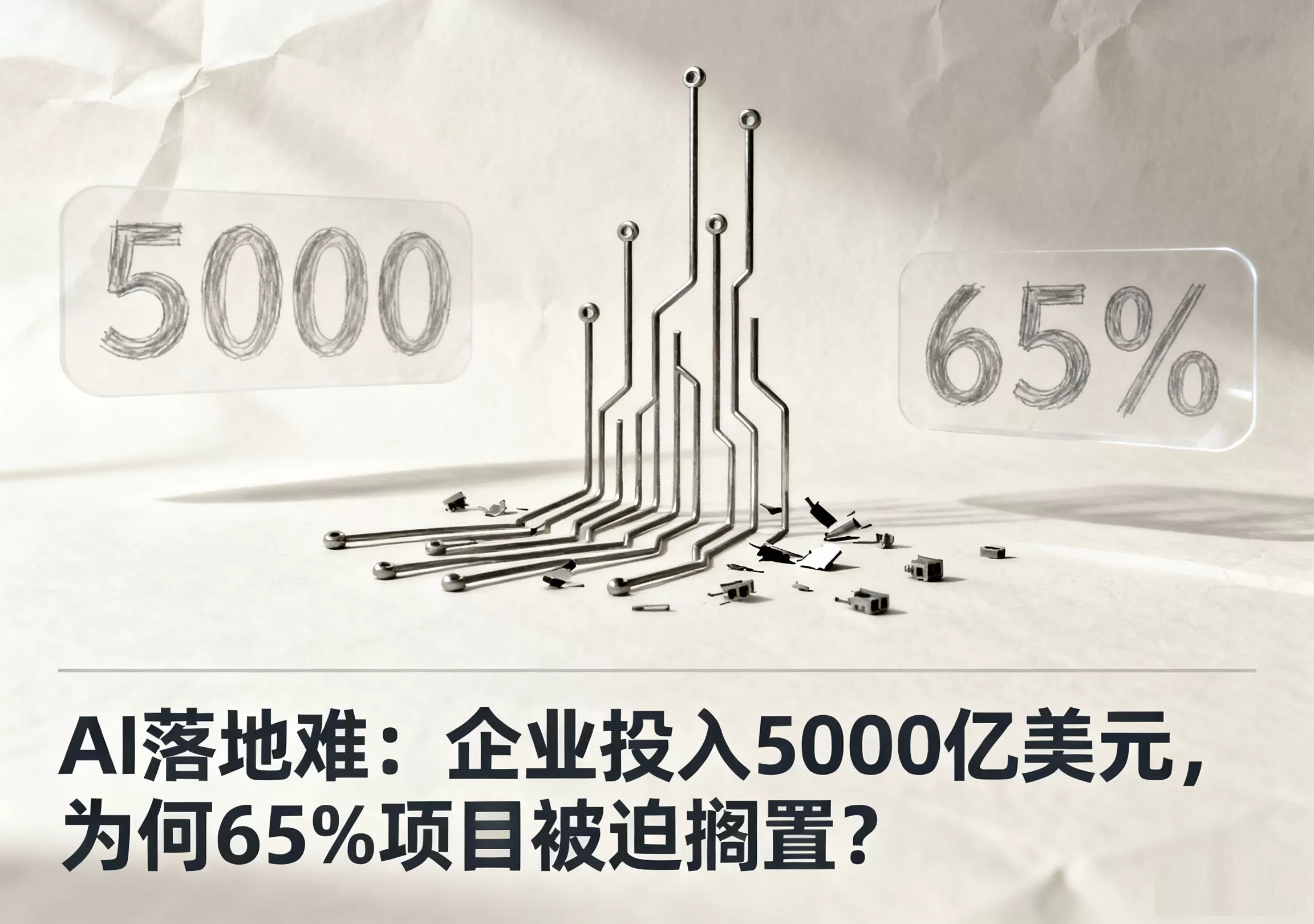 AI落地难：企业投入5000亿美元，为何65%项目被迫搁置？